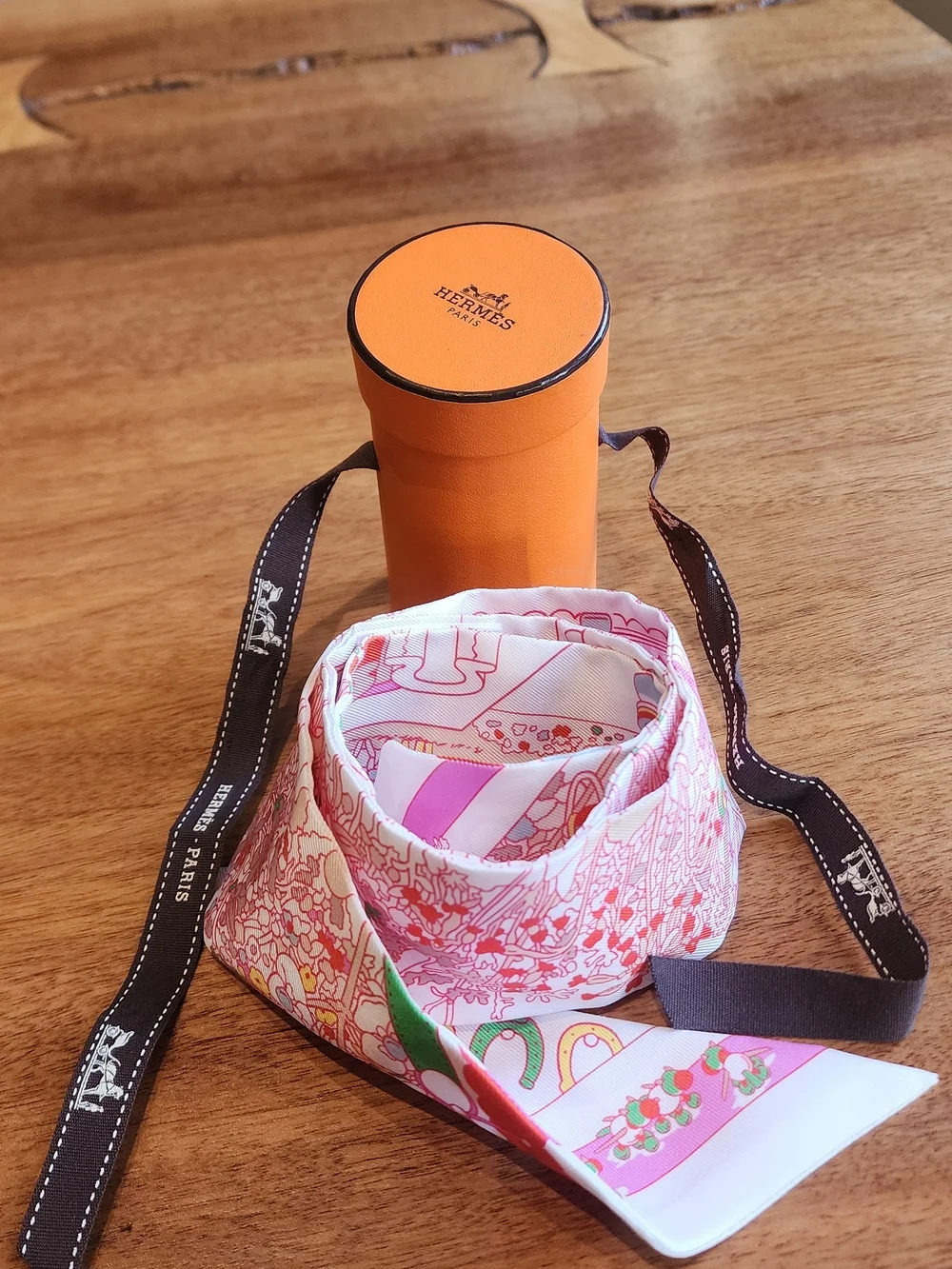 Hermes Pony Pit Stop Twilly Silk Scarf